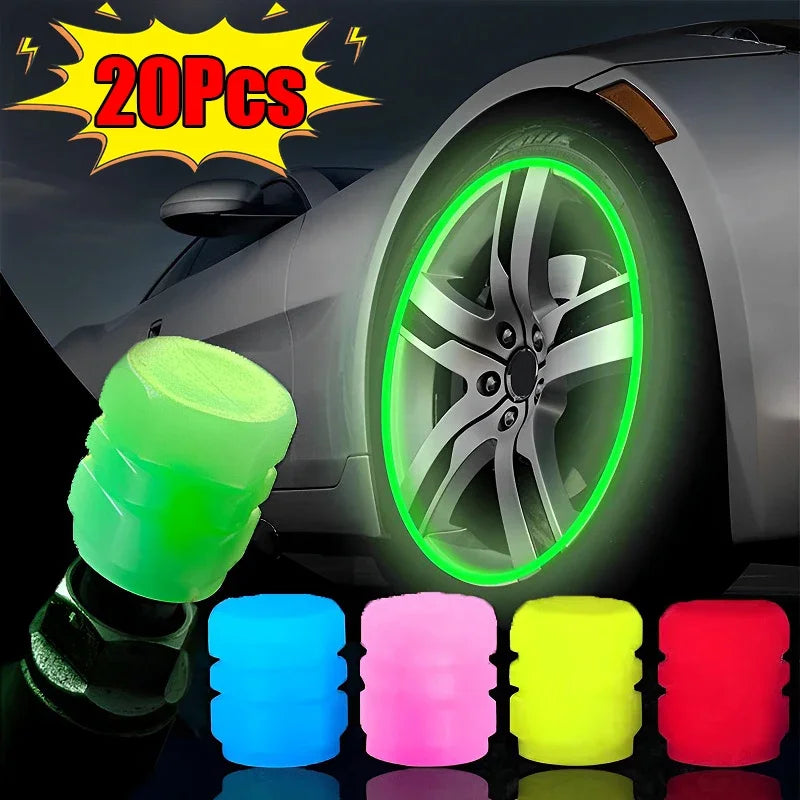 Glow-in-the-Dark Tire Valve Caps 🔵