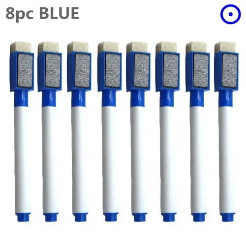 8 Colors Erasable Whiteboard Markers with Eraser, Safe Kids Graffiti Pens for Home School