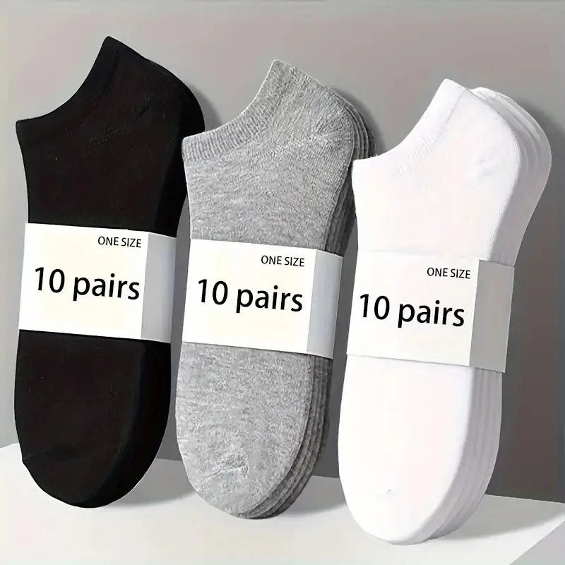 5/10-Pack Unisex Comfort-Fit Ankle Socks For All, Breathable