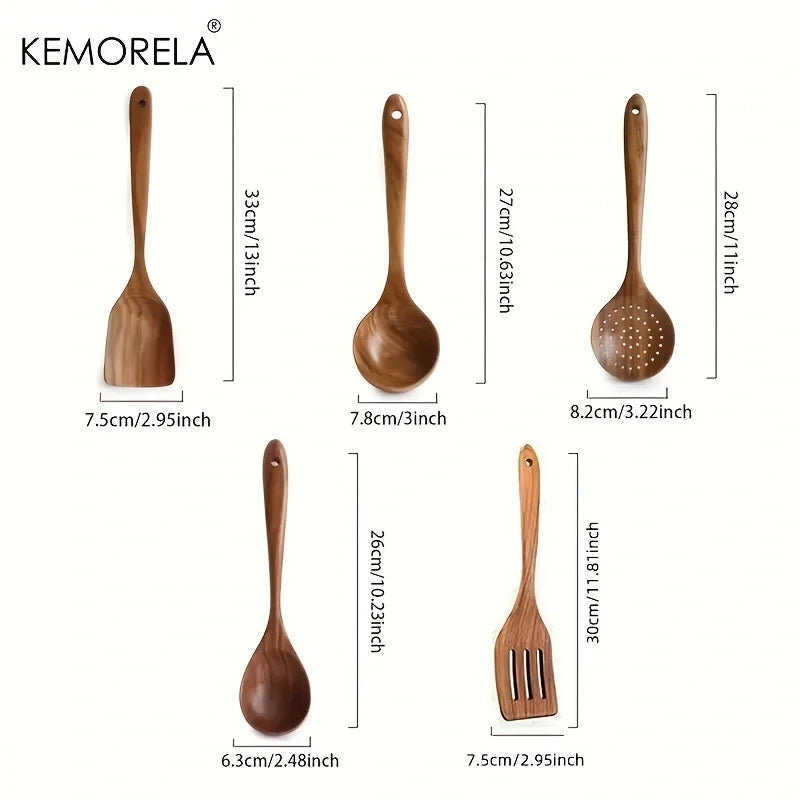 Teak Wooden Kitchen Utensil Set
