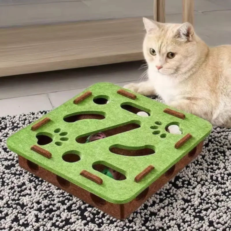 Cat Puzzle Maze Felt Box Toy 🐈
