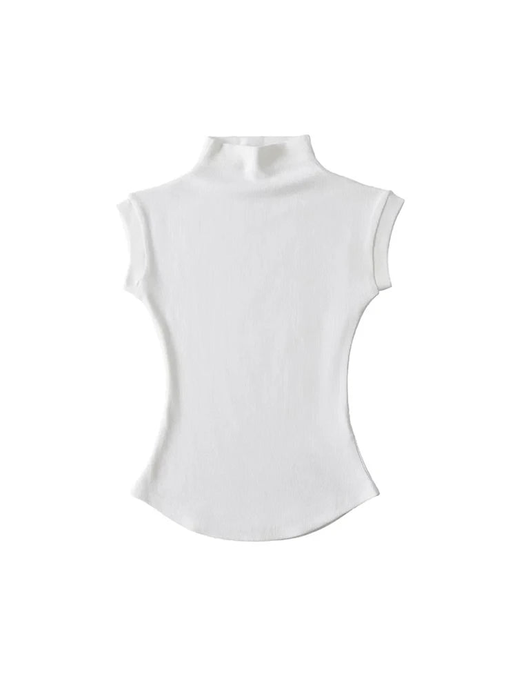 Slim Turtleneck Sleeveless Top 💜