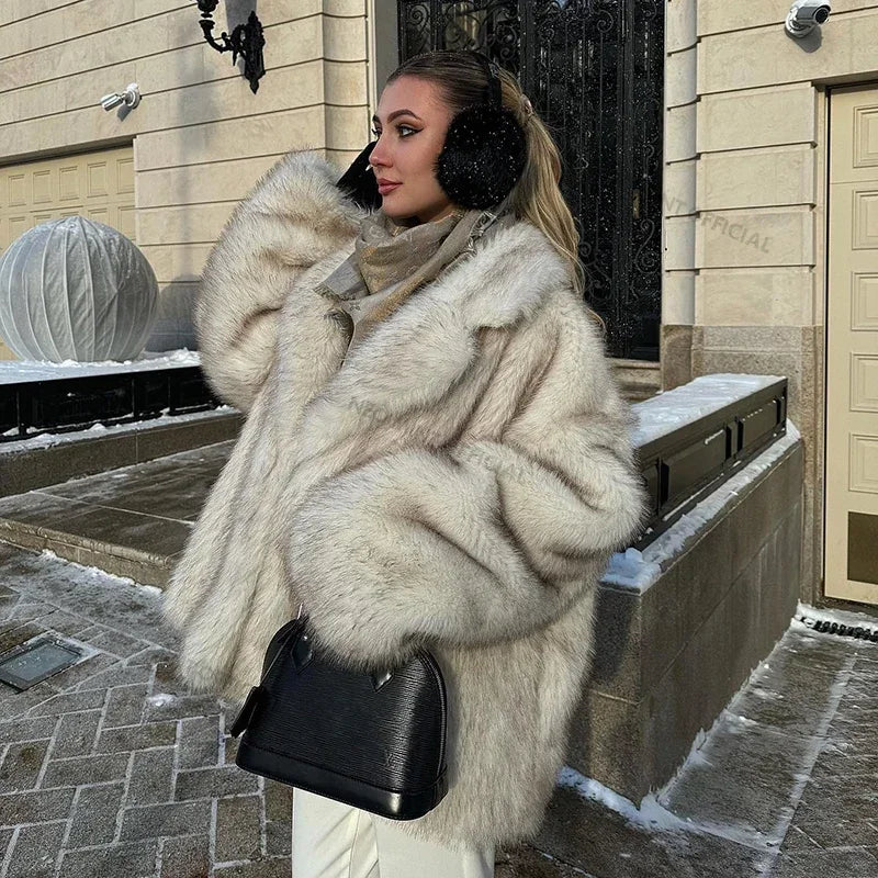Oversized Faux Fox Fur Coat 🦊