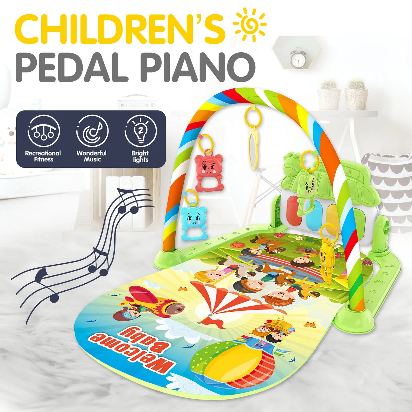 🎹 Baby Music Play Mat – Piano Keyboard Gym