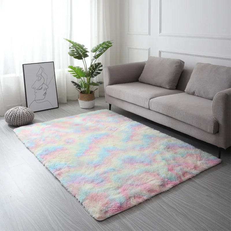 Fluffy Tie-Dye Kids Rug