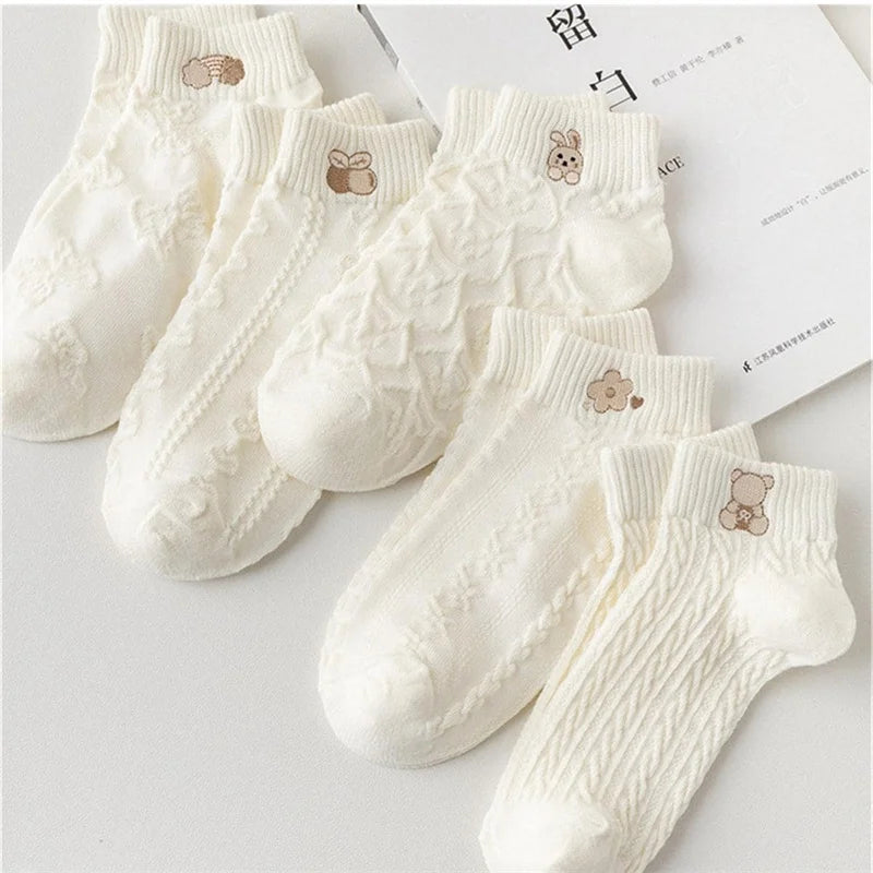 Cute Bear & Rainbow Ankle Socks  🧦