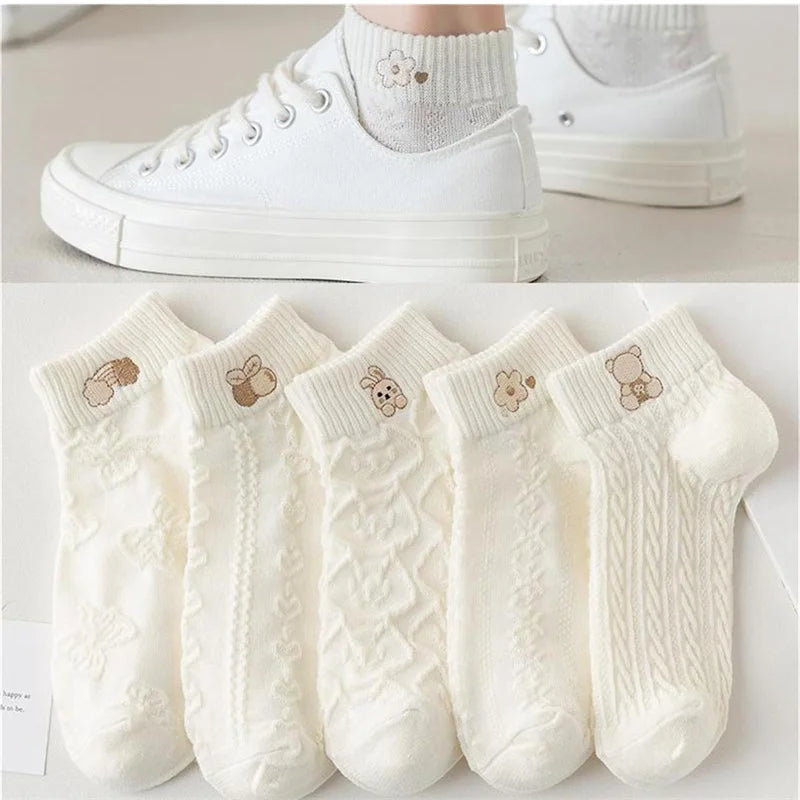 Cute Bear & Rainbow Ankle Socks  🧦