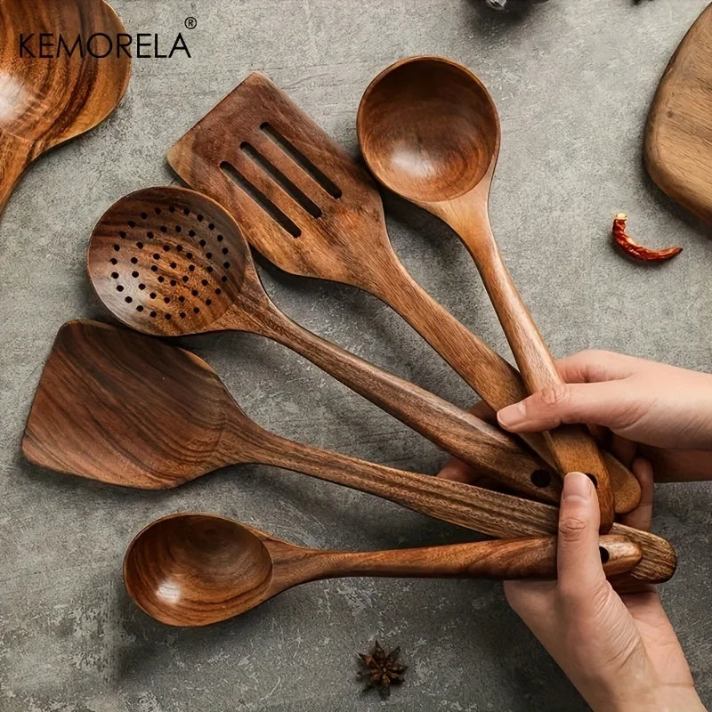 Teak Wooden Kitchen Utensil Set