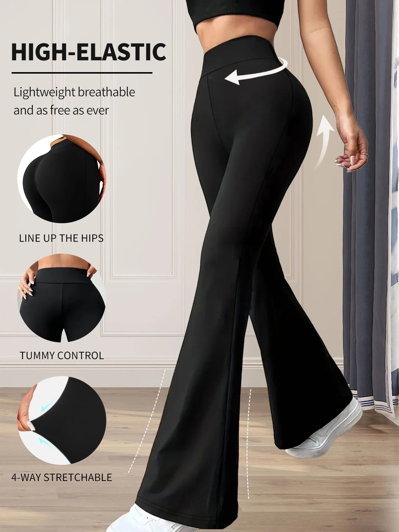 High Waist Flared Wide Leg Pants