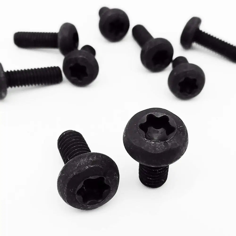 10/50pcs M1.6 M2 M2.5 M3 M4 Black Grade 8.8 Carbon Steel GB2672 Six-Lobe Torx Pan Head Screw Six Lobe Round Button Head Bolt