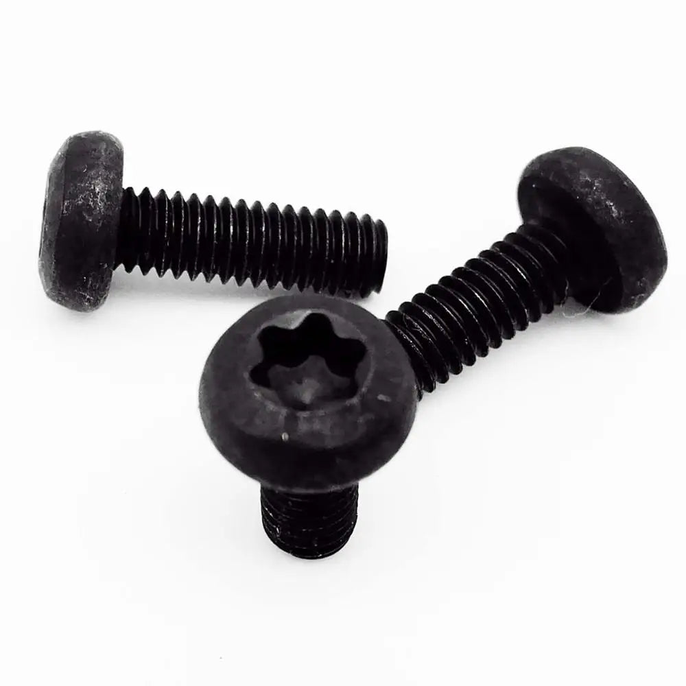 10/50pcs M1.6 M2 M2.5 M3 M4 Black Grade 8.8 Carbon Steel GB2672 Six-Lobe Torx Pan Head Screw Six Lobe Round Button Head Bolt