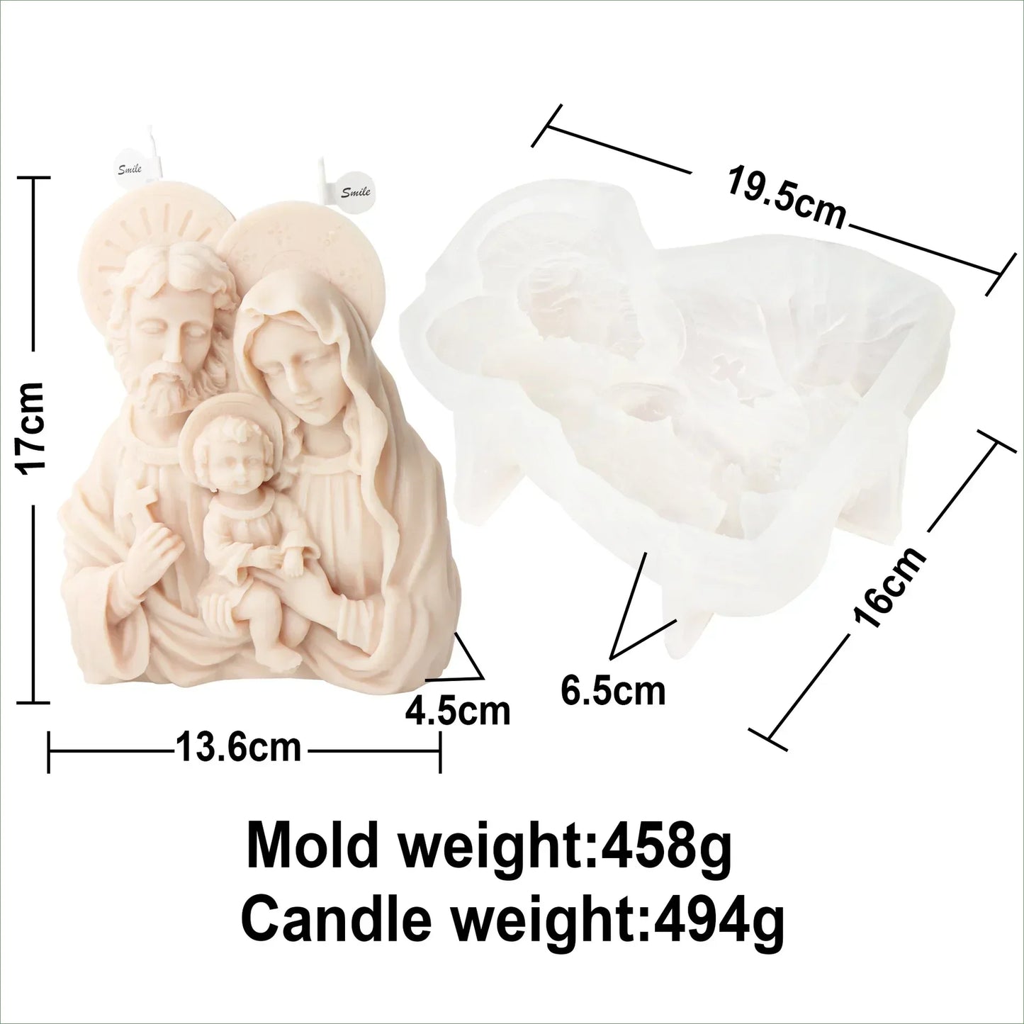 Jesus Family Round Ball Silicone Mold 🙏