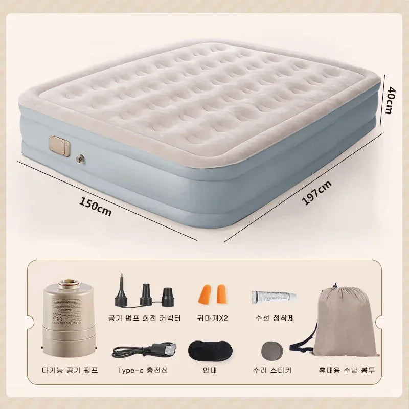 Camping Air Mattress with Built-in Pump Inflatable Mattress for Home & Guests Folding PVC Inflables Air Bed Travel Outdoor