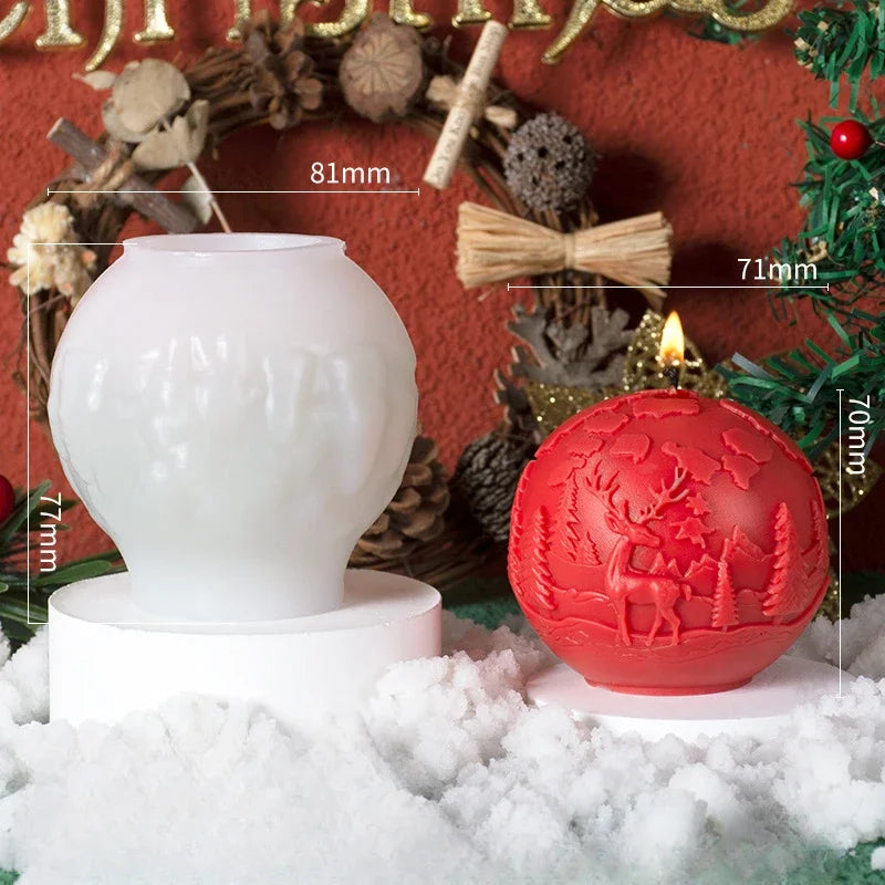 Christmas Ball Candle Silicone Mold 🎄