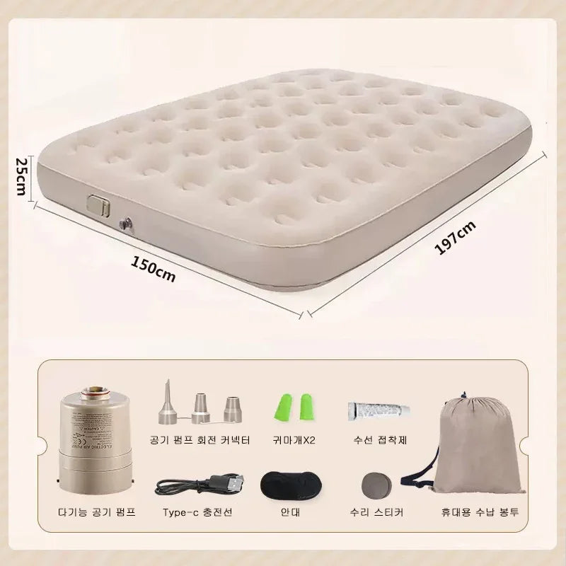 Camping Air Mattress with Built-in Pump Inflatable Mattress for Home & Guests Folding PVC Inflables Air Bed Travel Outdoor