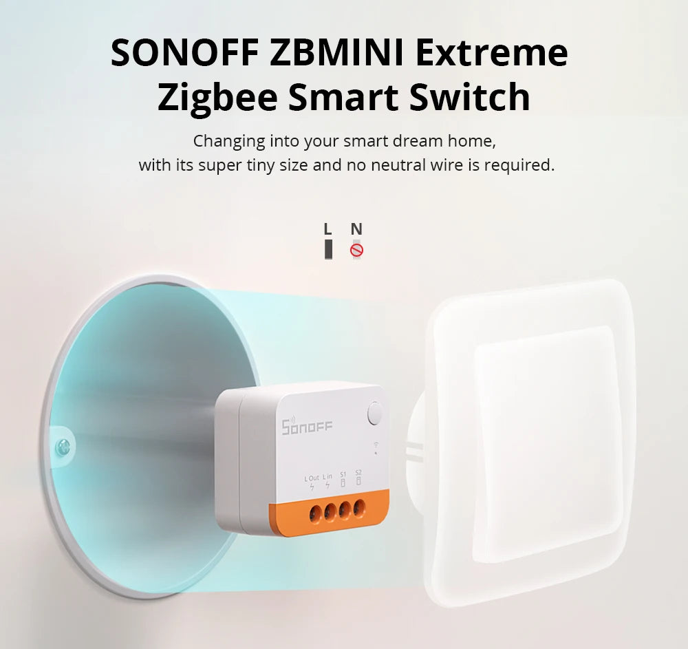 Sonoff ZBMini L2 Zigbee Mini Switch NO Neutral Wire Required Zigbee 3.0 Smart Switch Via eWelink Zigbee Bridge Zigbee Donlge E