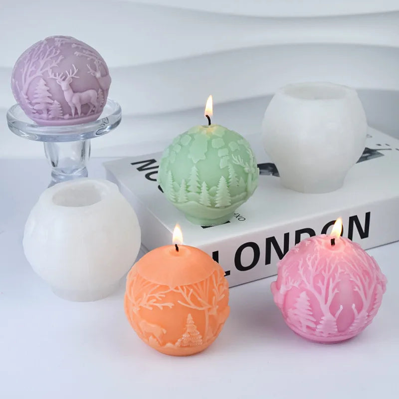 Christmas Ball Candle Silicone Mold 🎄