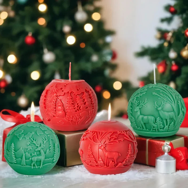 Christmas Ball Candle Silicone Mold 🎄