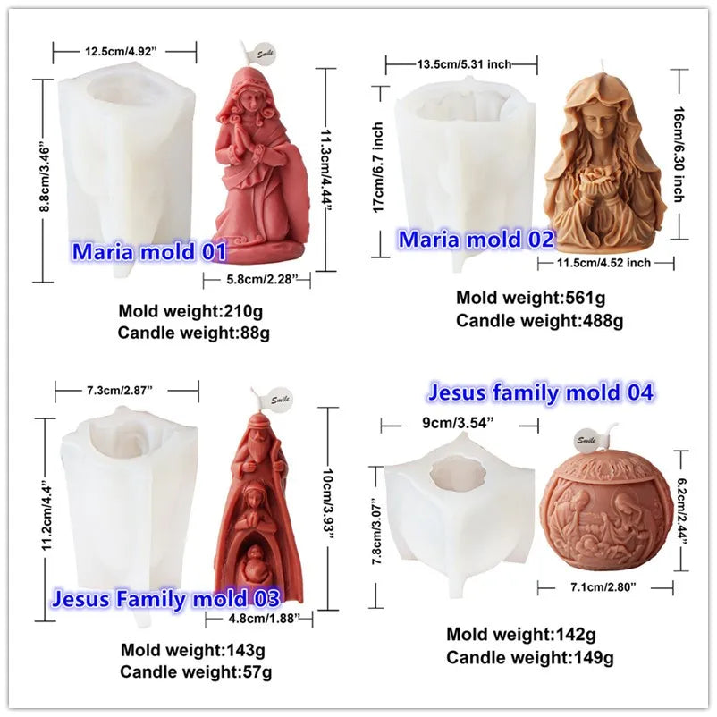Virgin Mary & Jesus Silicone Mold 🙏