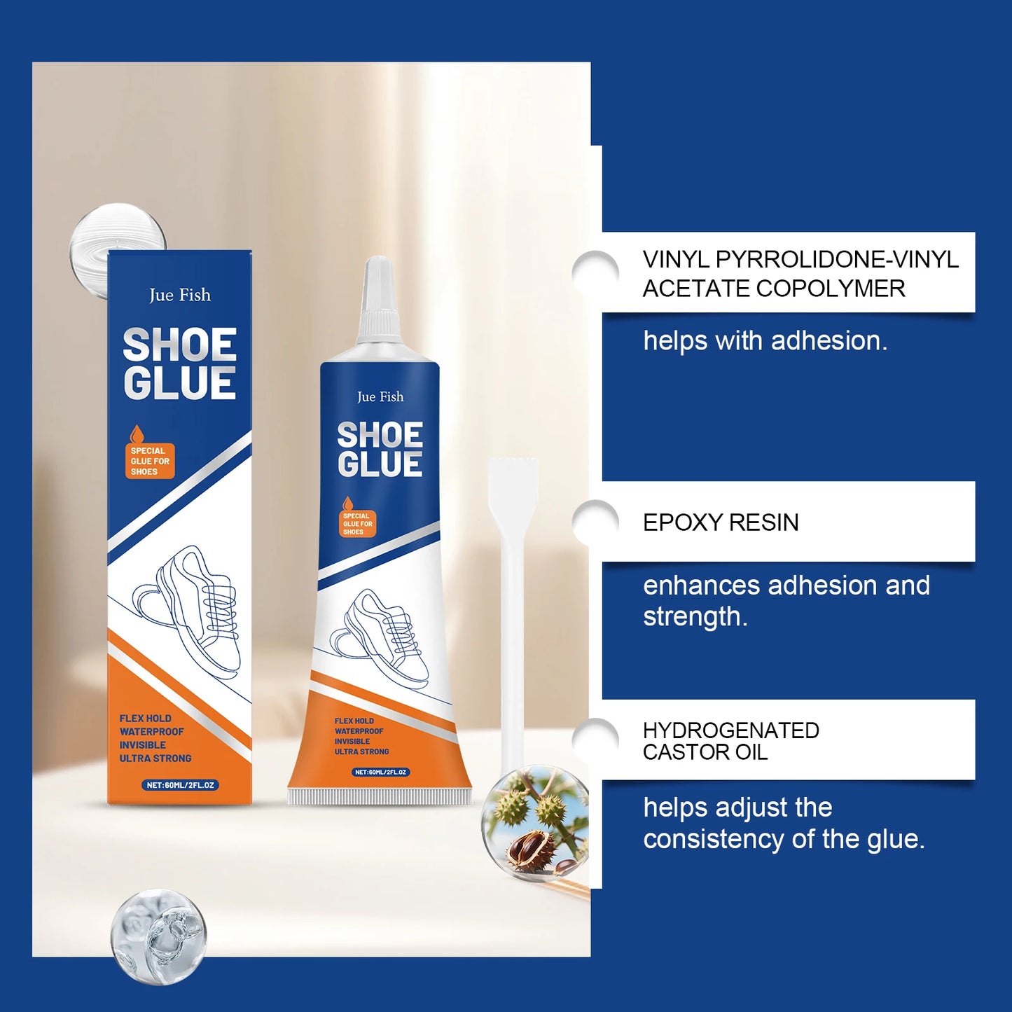 Strong Repair Shoe Glue Quick Dry for Sneakers, Boots, Sandals, Leather, Rubber, Canvas - Waterproof & Durable Fix Adhesive