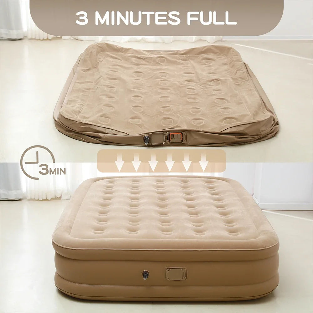 Camping Air Mattress with Built-in Pump Inflatable Mattress for Home & Guests Folding PVC Inflables Air Bed Travel Outdoor