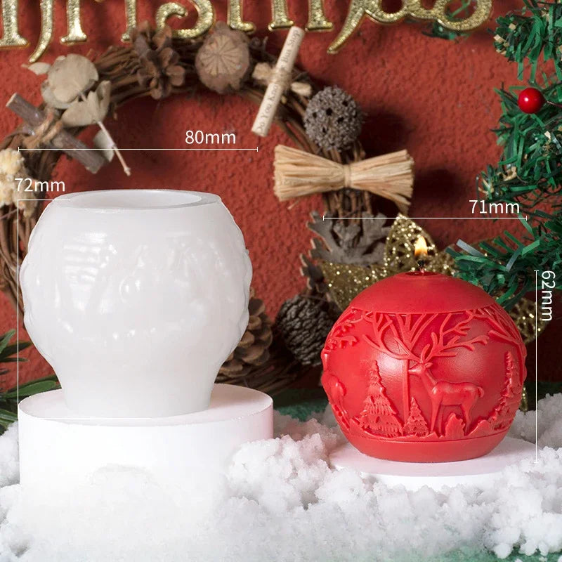Christmas Ball Candle Silicone Mold 🎄