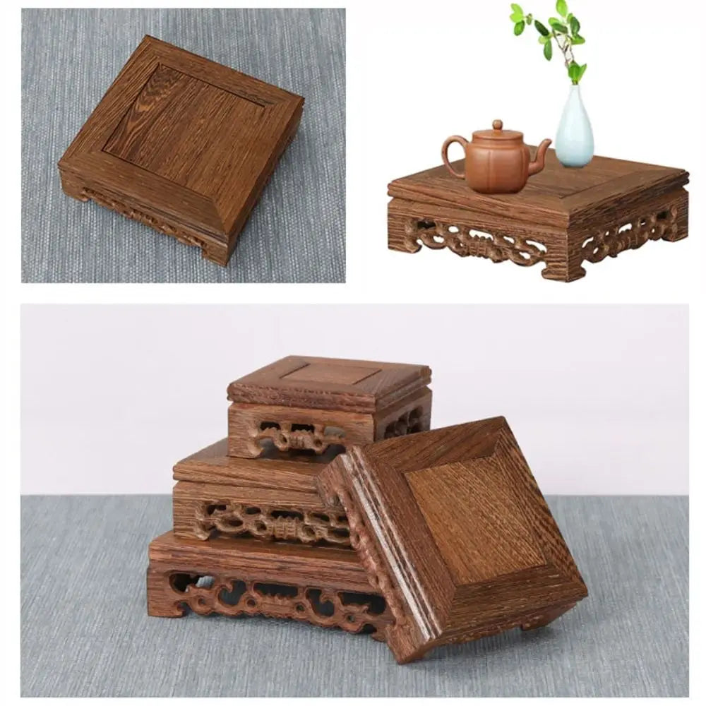 Wooden Square Plant Stand Tray 🌿