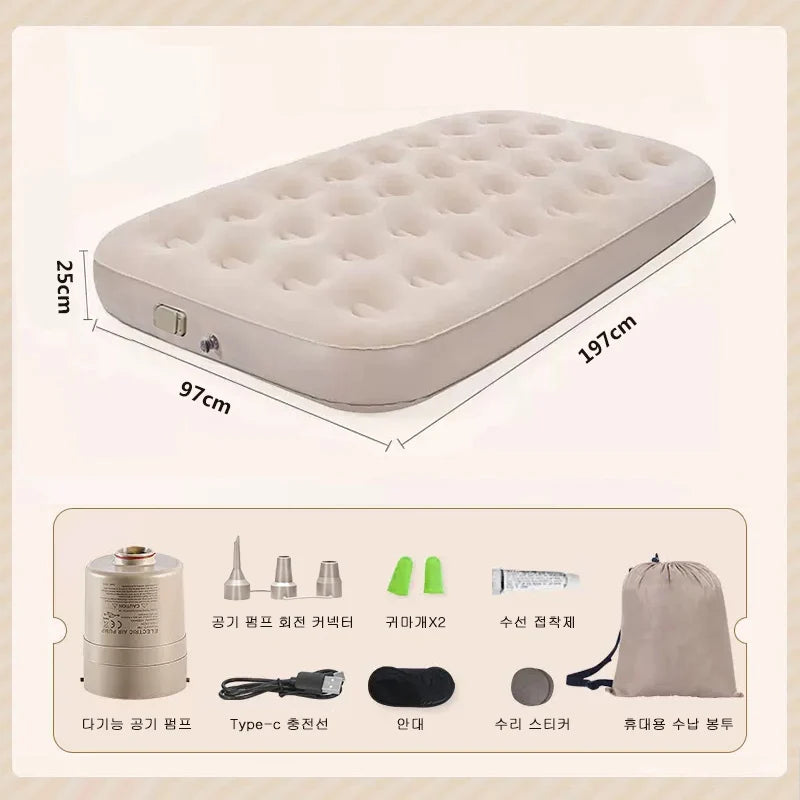 Camping Air Mattress with Built-in Pump Inflatable Mattress for Home & Guests Folding PVC Inflables Air Bed Travel Outdoor