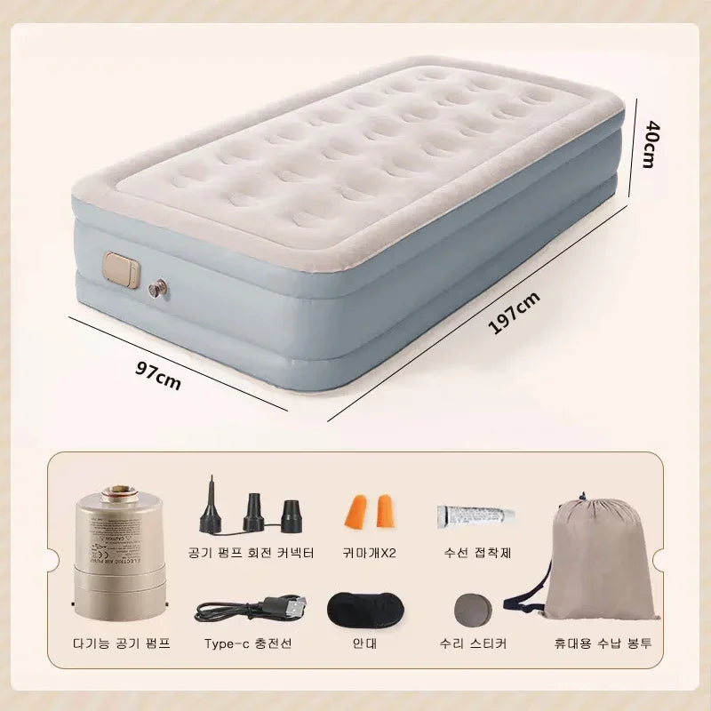 Camping Air Mattress with Built-in Pump Inflatable Mattress for Home & Guests Folding PVC Inflables Air Bed Travel Outdoor