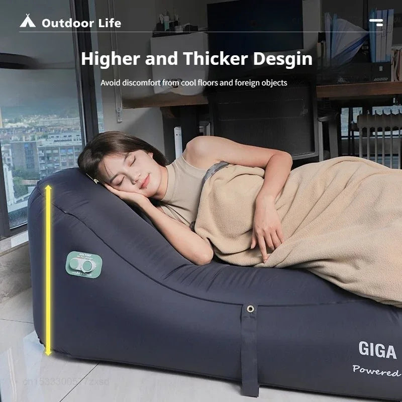 Fast Inflatable Air Sofa Bed Outdoor Portable Air Mattress Lazy Camping Automatic Inflatable Sleeping Mat for Travel Hiking