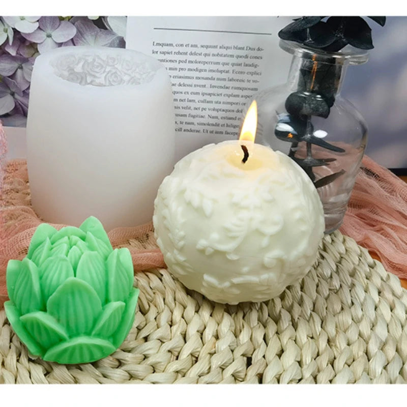 Rose & Lotus Floral Silicone Mold 🌹