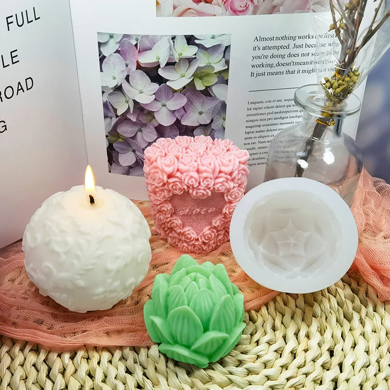 Rose & Lotus Floral Silicone Mold 🌹