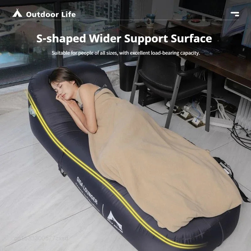 Fast Inflatable Air Sofa Bed Outdoor Portable Air Mattress Lazy Camping Automatic Inflatable Sleeping Mat for Travel Hiking