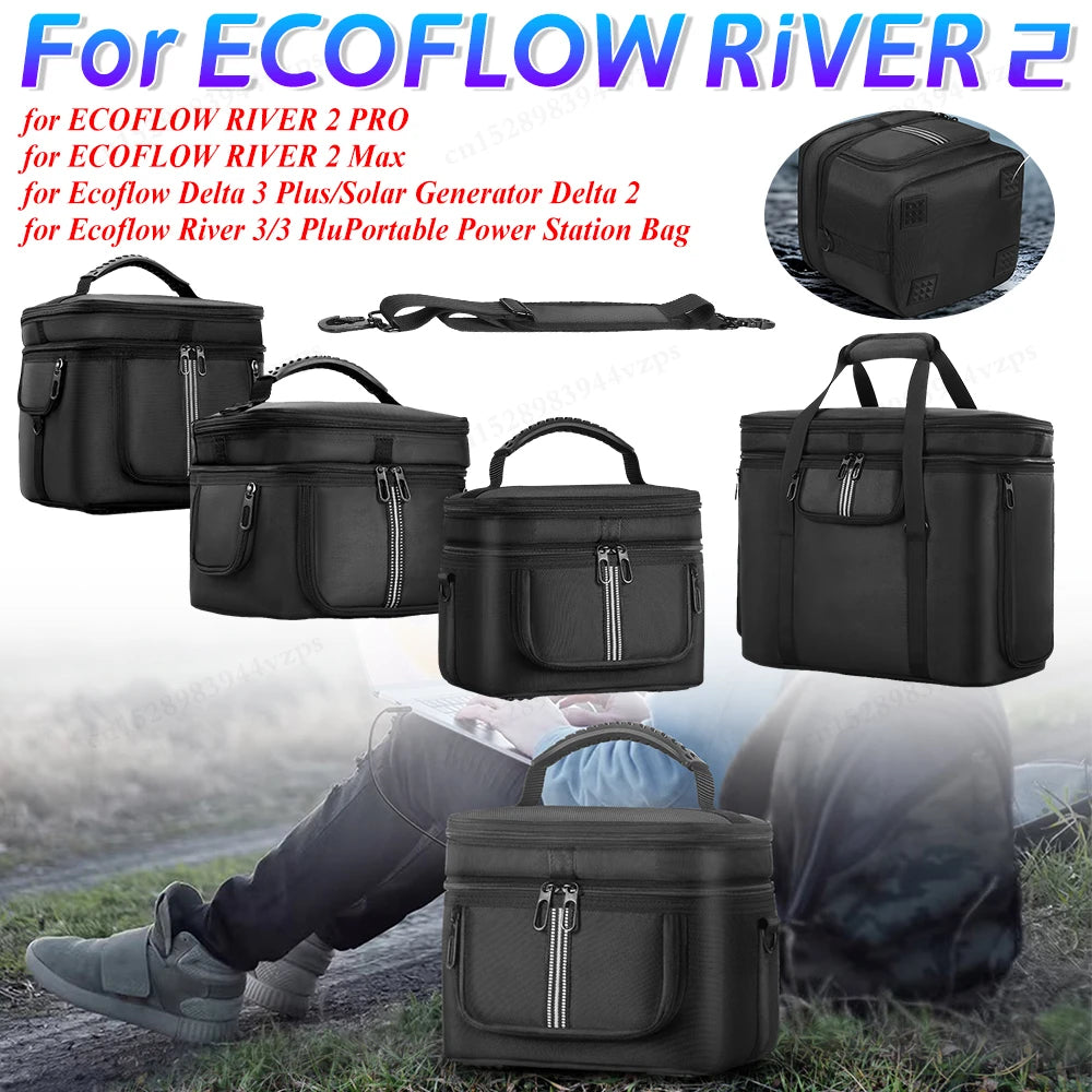 Full Protection Handbag for Ecoflow Delta 3 Plus/Solar Generator Delta 2/River 2 Pro/River 2 Max/ River 3/River3 Plus Travel Bag
