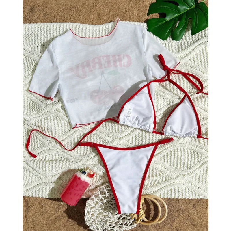 2026 Sexy 3Pcs Bikinis Set Female Swimsuit Women Three-Piece Swimwear Beach Swim Wear Bathing Suits Brazilian Bikini Pool Bather