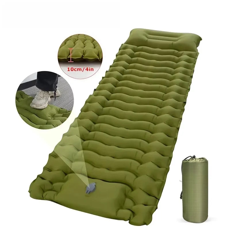 Inflatable Camping Mats Air Mattress With Pillow Outdoor Tourist Sleeping Pad Self-Inflating Mattress For Hiking Climbing