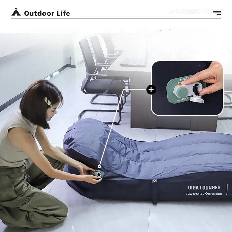 Fast Inflatable Air Sofa Bed Outdoor Portable Air Mattress Lazy Camping Automatic Inflatable Sleeping Mat for Travel Hiking