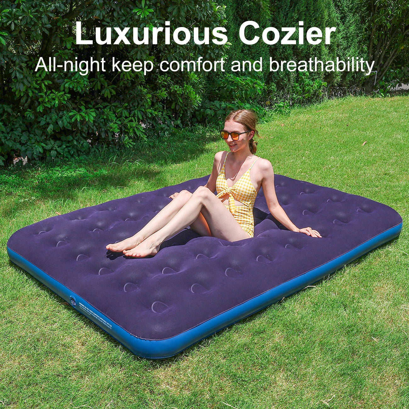 1PC Portable Airbed - Thick Inflatable Mattress for Camping Trips, Travel & Unexpected House Guests, Compact & Comfortable