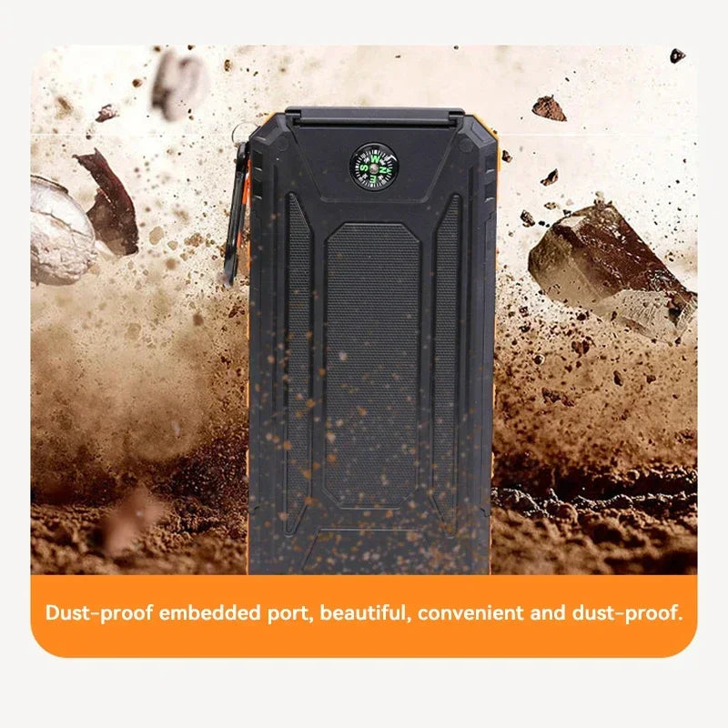 200000mAh Solar Power Bank Fast Charging Outdoor Large Capacity External Battery PowerBank Flashlight For iPhone Huawei Xiaomi