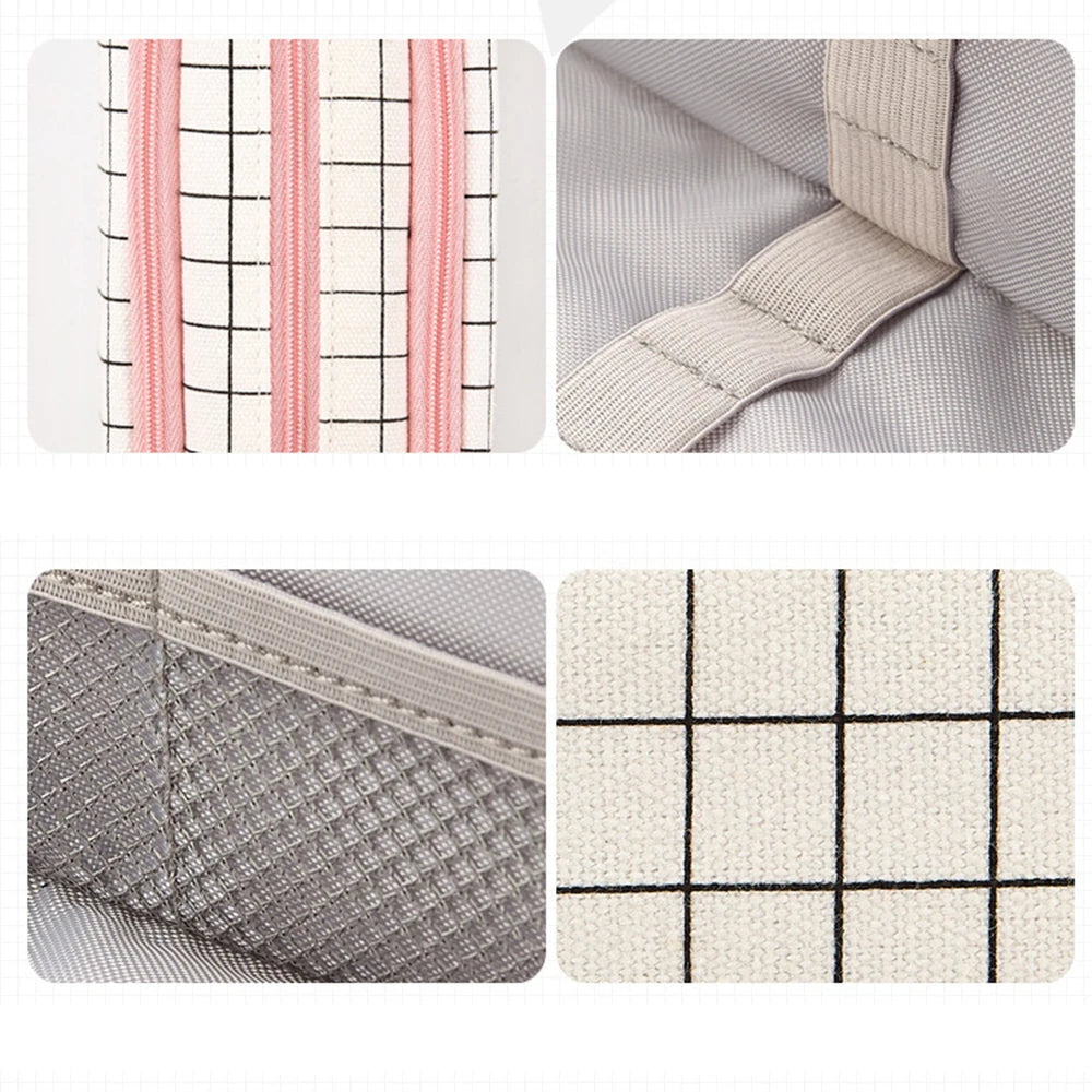 Aesthetic Fabric Student School Pencil Case Dual-window Design Back To School Stationery