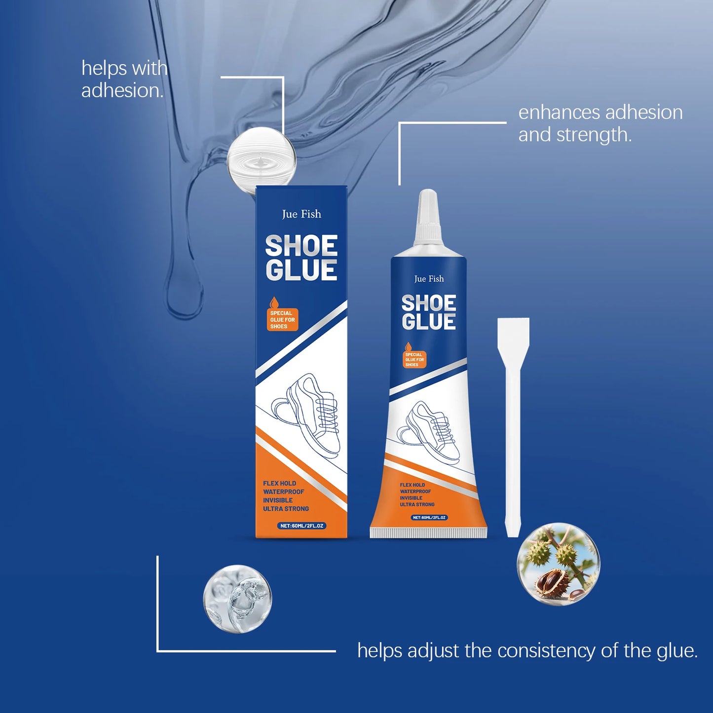 Strong Repair Shoe Glue Quick Dry for Sneakers, Boots, Sandals, Leather, Rubber, Canvas - Waterproof & Durable Fix Adhesive