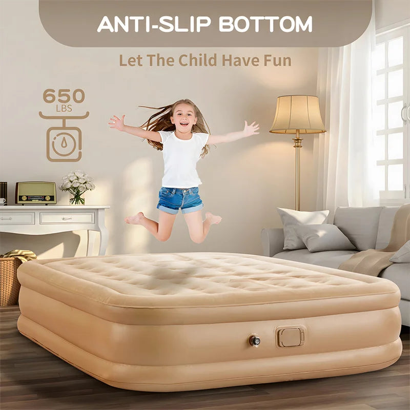 Camping Air Mattress with Built-in Pump Inflatable Mattress for Home & Guests Folding PVC Inflables Air Bed Travel Outdoor