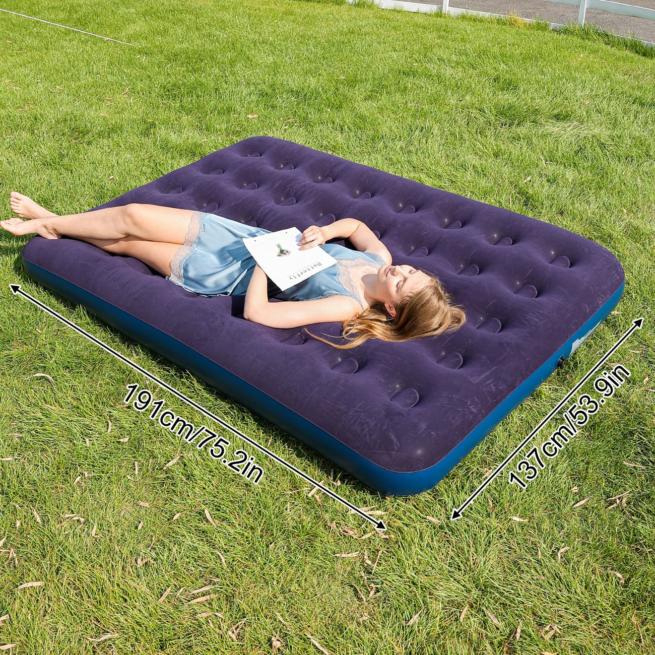 1PC Portable Airbed - Thick Inflatable Mattress for Camping Trips, Travel & Unexpected House Guests, Compact & Comfortable