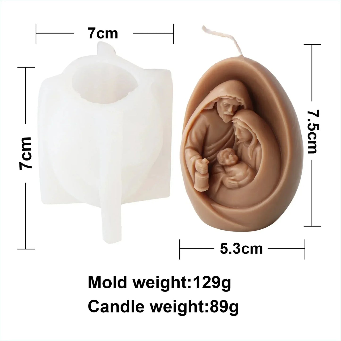 Jesus Family Round Ball Silicone Mold 🙏