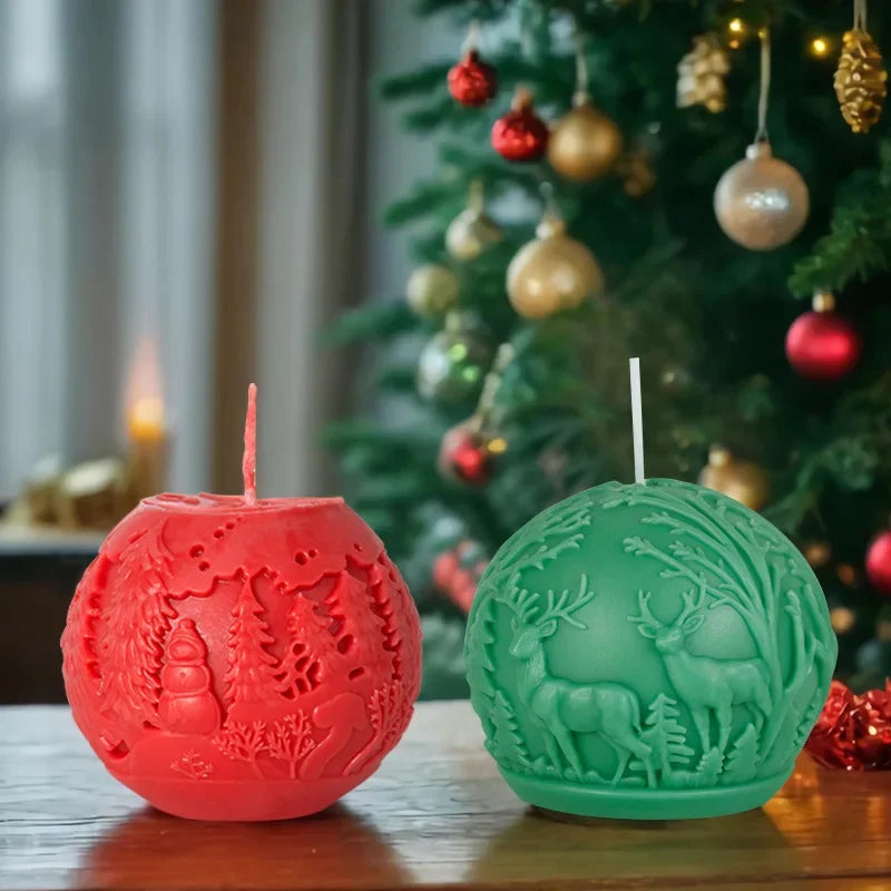 Christmas Ball Candle Silicone Mold 🎄