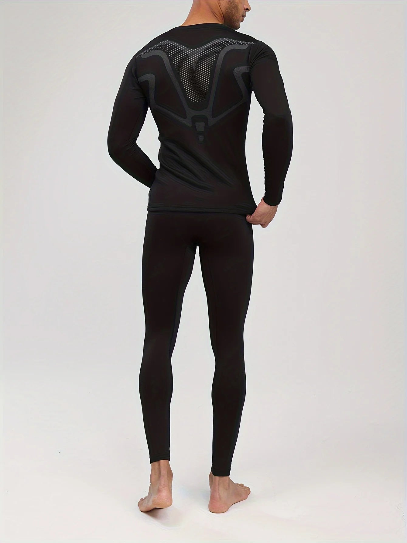 New men training sets, 2 sets elastic warm clothes, the gym running daily wearing, flexible and comfortable