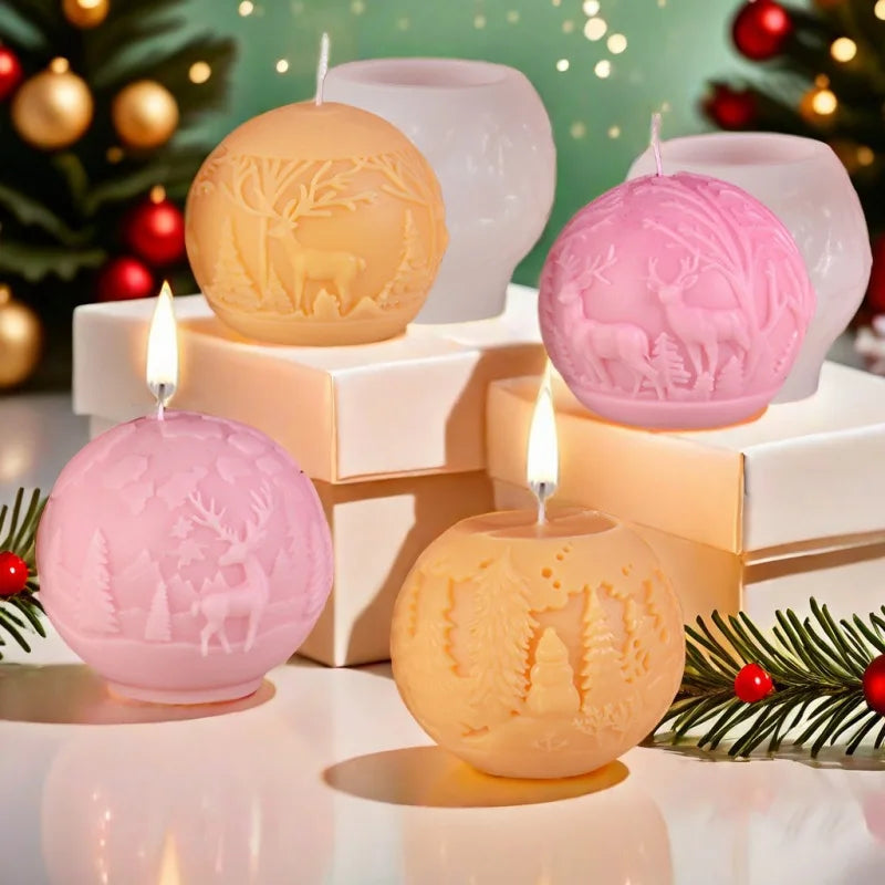 Christmas Ball Candle Silicone Mold 🎄