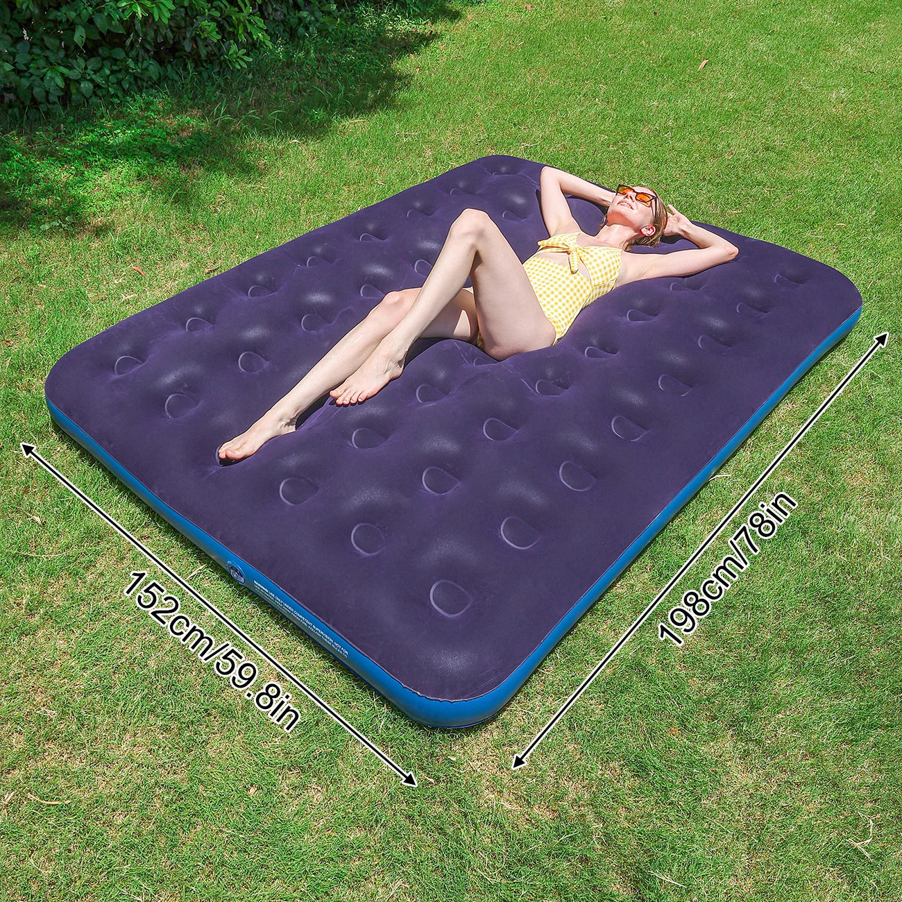 1PC Portable Airbed - Thick Inflatable Mattress for Camping Trips, Travel & Unexpected House Guests, Compact & Comfortable