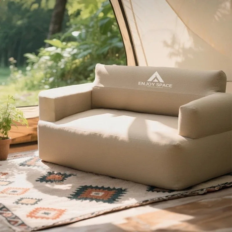 Outdoor Camping Air Sofa Household Pure Color Fashion Folding Electric Inflatable Sofa Portable Overnight Camp Sleeping Gears