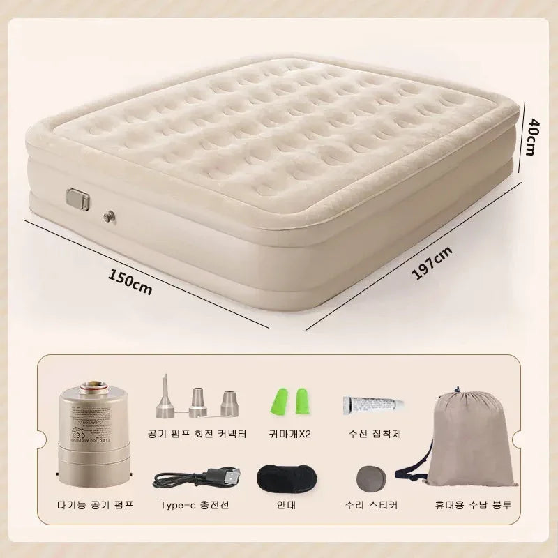 Camping Air Mattress with Built-in Pump Inflatable Mattress for Home & Guests Folding PVC Inflables Air Bed Travel Outdoor